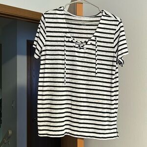 Black and white stripped blouse